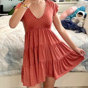 Urban Outfitters Tiered Pink Babydoll Dress